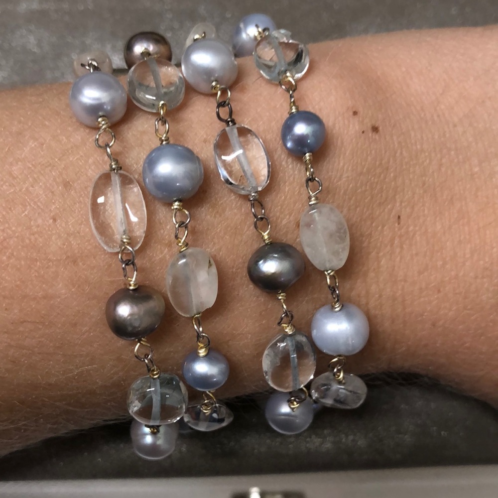 Carolee silver and pearl bracelet